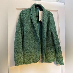 NWT Lands End Fleece Sweater Blazer Jacket Size Large
